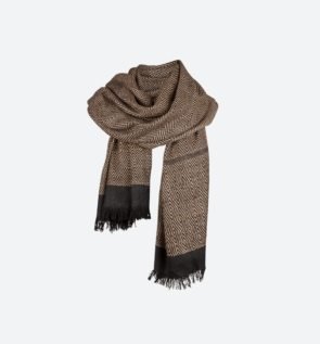 Coffee Brown Checked Muffler